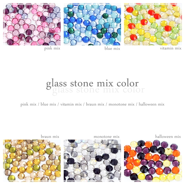 【数量限定】ガラスストーン　mixカラー　SS6（全6種）